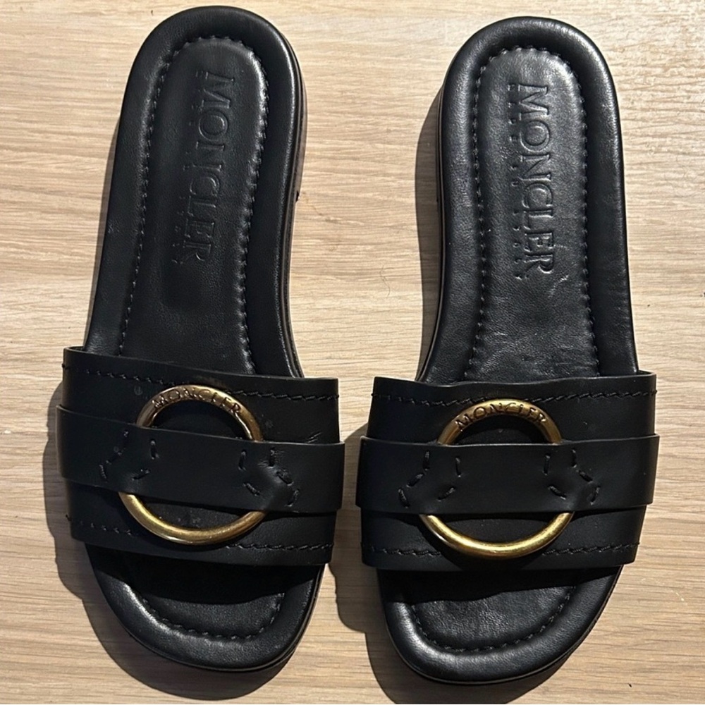 Moncler Black Slides